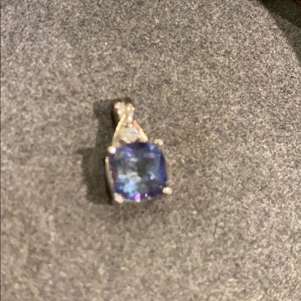 Mystic Topaz Sterling Cubic Zirconium Pendant